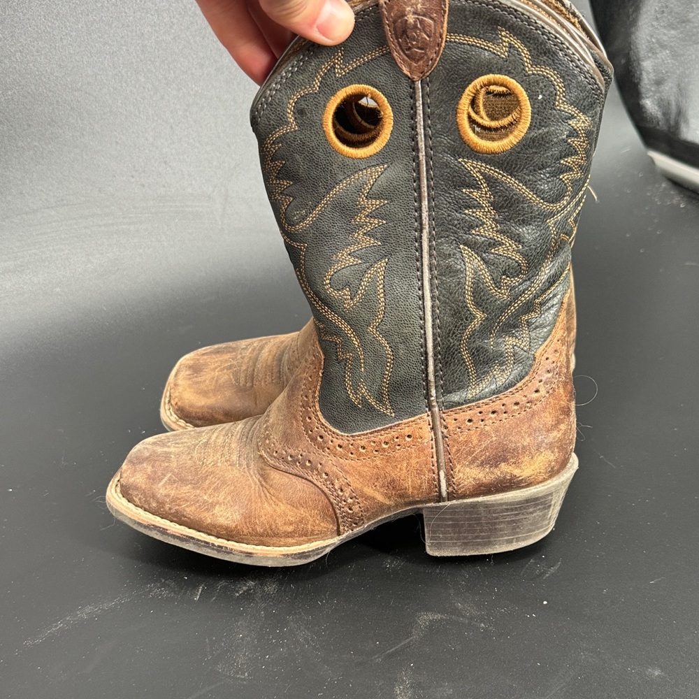 Ariat Brown and Black Kids Western Pull-On Boots